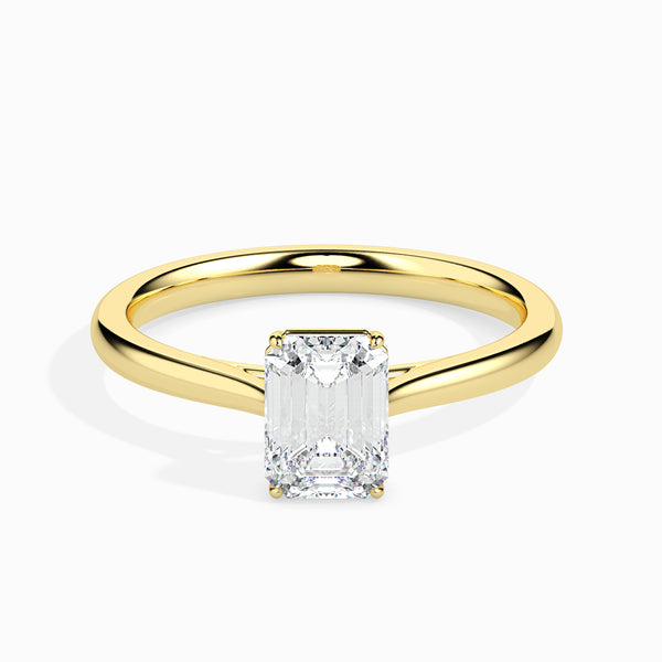 Leena 4 prong Solitaire Engagement ring Emerald Cut