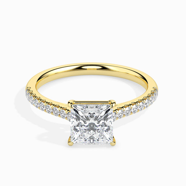 Francesca Pavé Engagement Ring Princess Cut