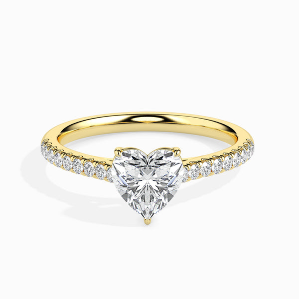 Francesca Pavé Engagement Ring Heart-Shaped