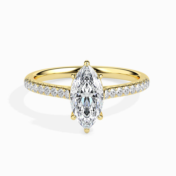 Francesca Pavé Engagement Ring Marquise Cut