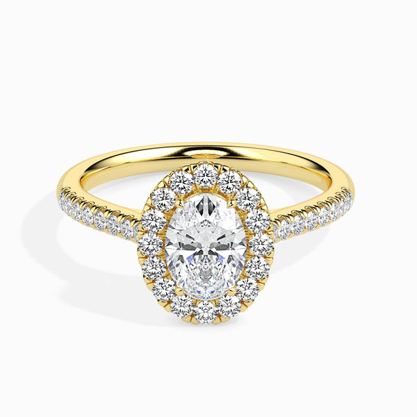 Luna Halo Pave Engagement Ring Oval Cut