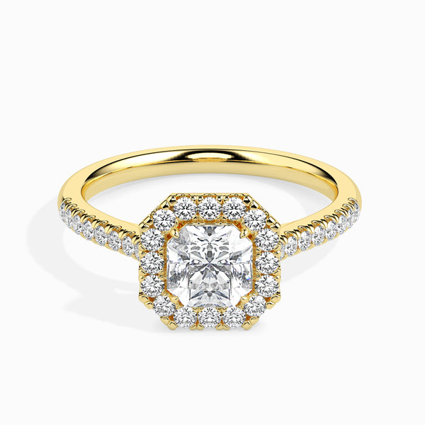 Luna Halo Pave Engagement Ring Radiant Cut