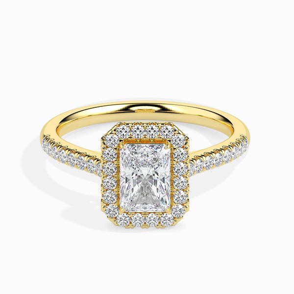 Luna Halo Pave Engagement Ring Asscher Cut