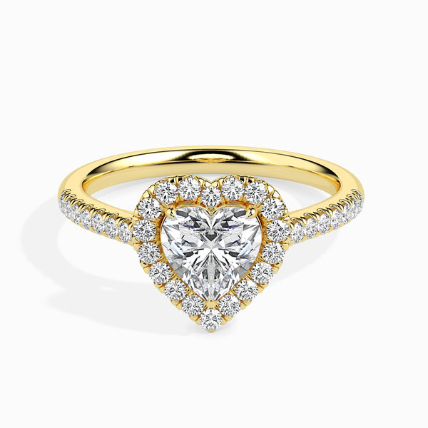 Luna Halo Pave Engagement Ring Heart-Shaped