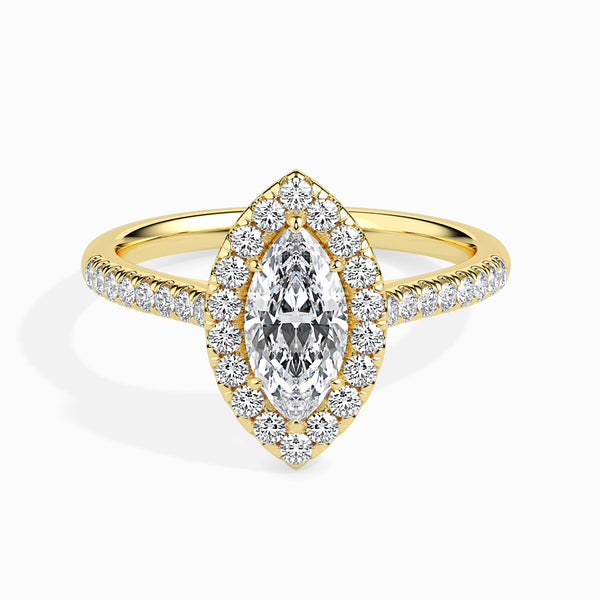 Luna Halo Pave Engagement Ring Marquise Cut