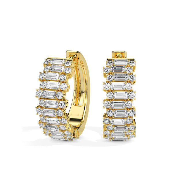 Golden Starlight Diamond Hoops