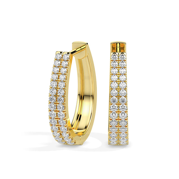 Twin Sparkle Diamond Hoops