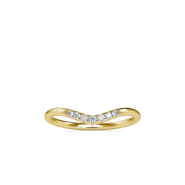 Curved Diamond Contour Band