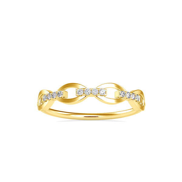 Curved Sparkling Diamond Contour Band